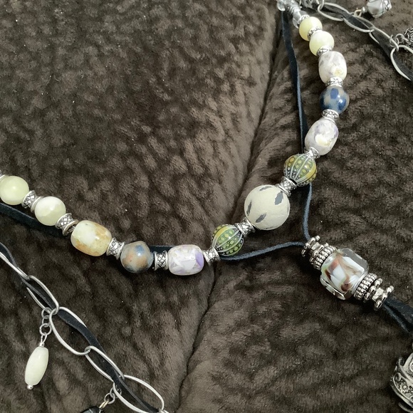 ART BY AMY LABBE Three Strand Necklace 16.5” long - Picture 6 of 8